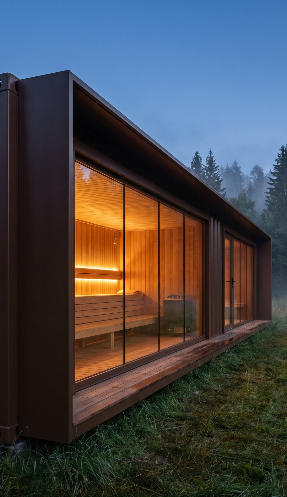 Exteriérová sauna v kontajneri